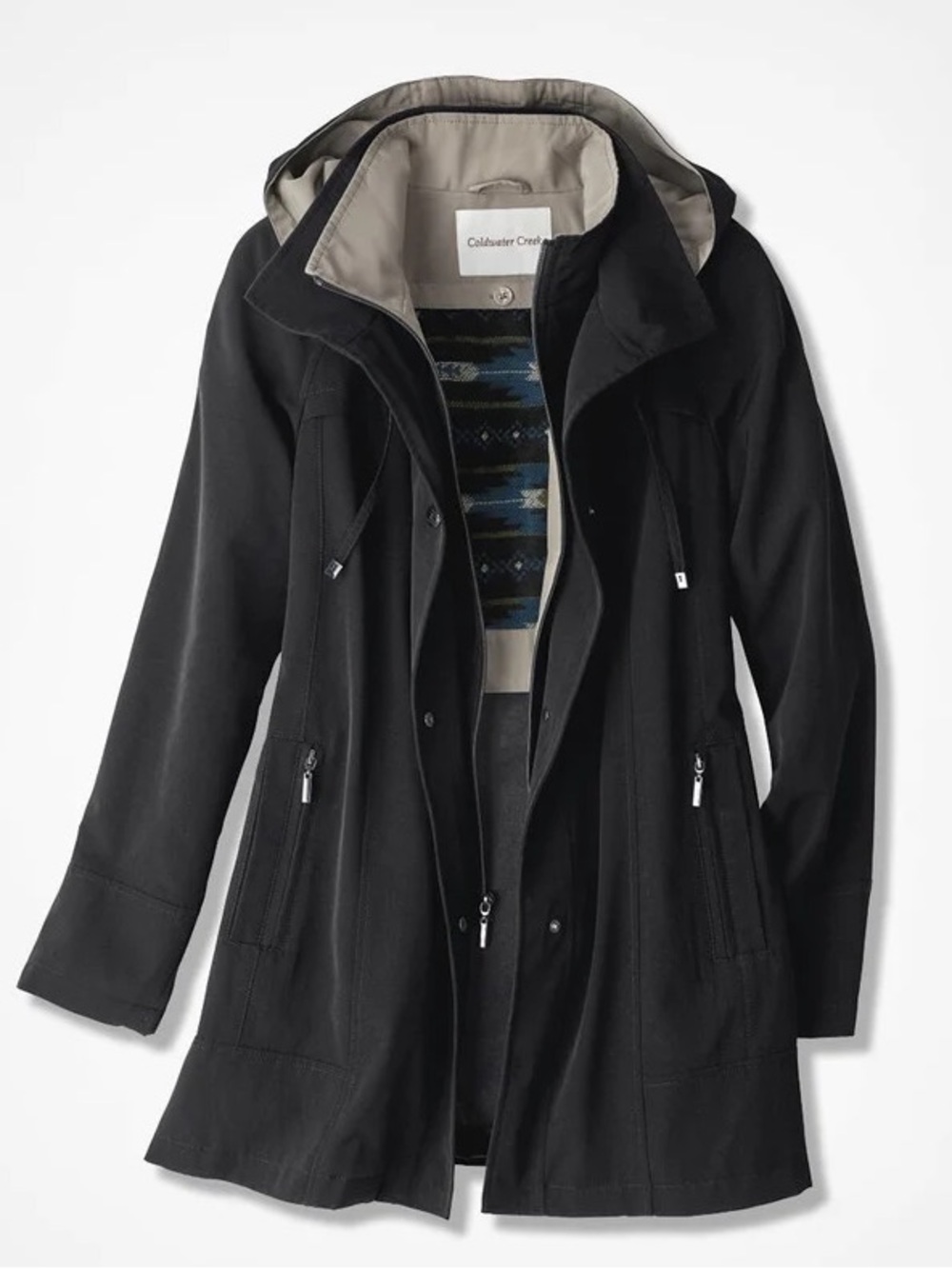 Coldwater Creek All Season Black Rain Jacket